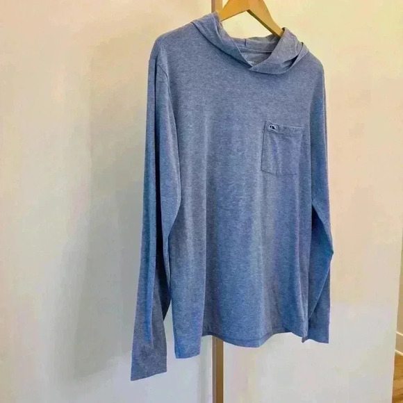 Vineyard Vines Men's Blue Hooded Long Sleeve T-Shirt Size S - Picture 6 of 8
